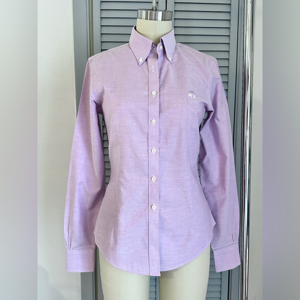 Brooks Brothers Women’s Tailored Lavender Oxford Supima Non-Iron Button-up Shirt